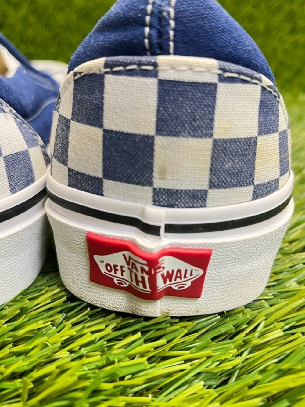 Vans Classic Slip-On Womens Size 8 Blue White Athletic Skateboard Shoes Sneakers - Picture 3 of 12